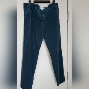 Old Navy Dark Teal Blue Velvet Pixie Pants, 16 Petite 16P